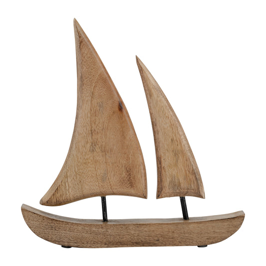 Wood, 11x12" Sailboat, Brown