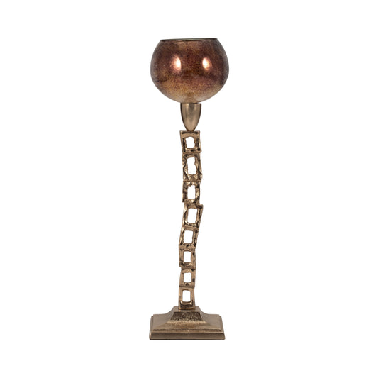 Metal, 18" Tealight Holder W/ Base, Gold