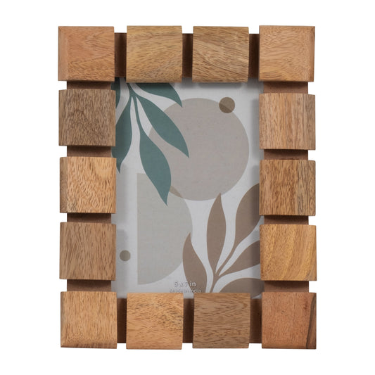 Wood, 5x7 Blocks Photo Frame, Natural