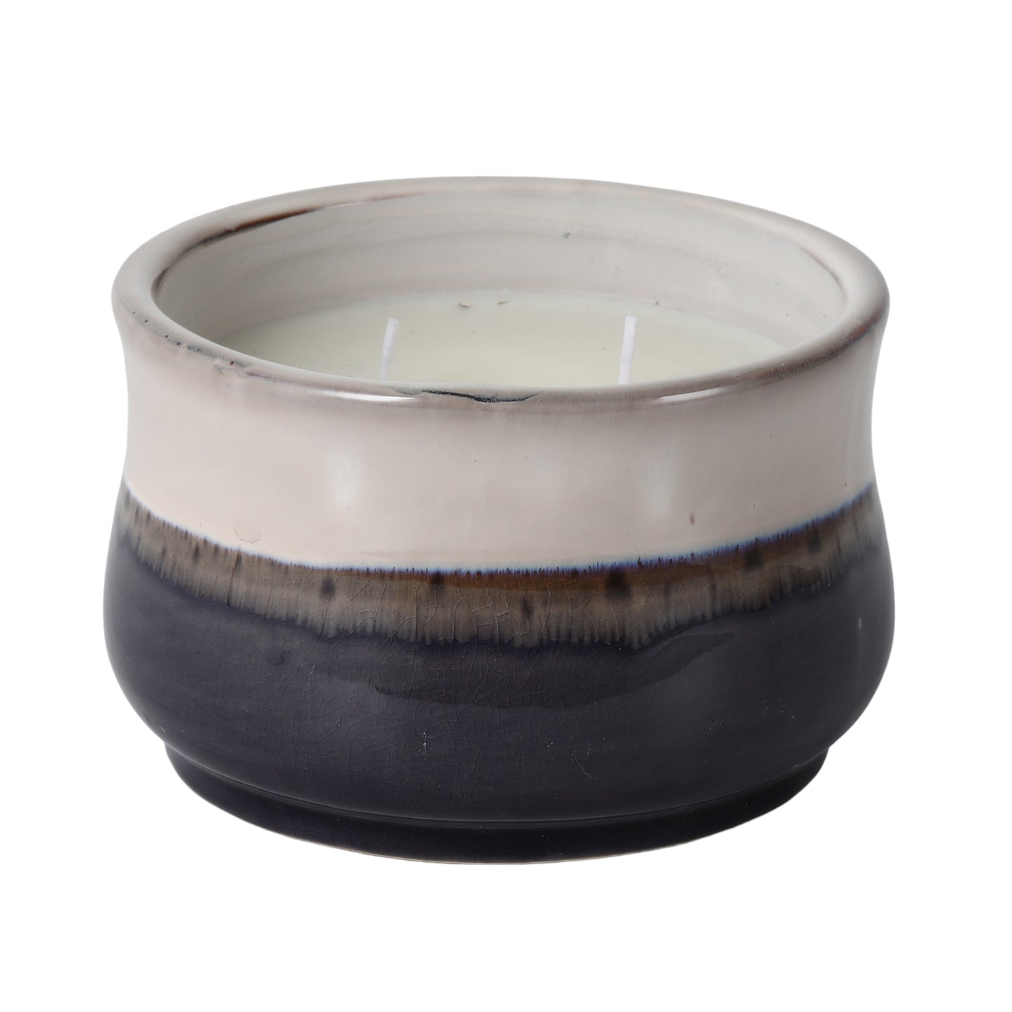 6" 12oz Sndalwood Reactive Curved Cndle, Dark Blue