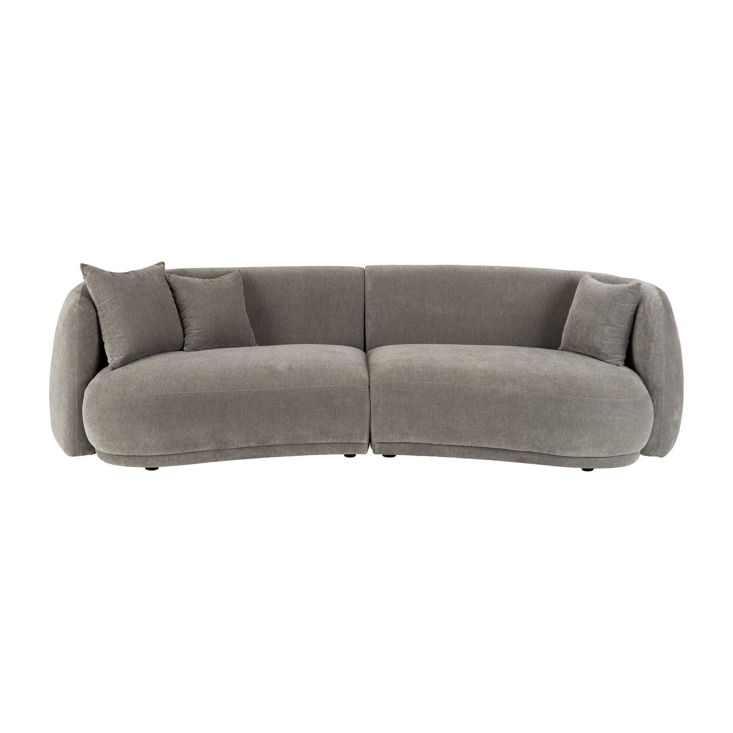 4-seat Curved Sofa, Gray 2boxes