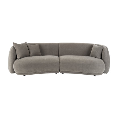 4-seat Curved Sofa, Gray 2boxes