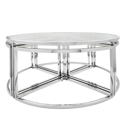 Metal Pull Out Coffee Table, Silver 2boxes