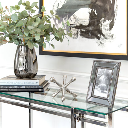 Silver Metal Jacks Sculpture, 8"