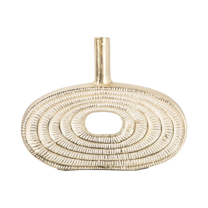 Metal, 12" Tribal Cut Out Vase, Gold