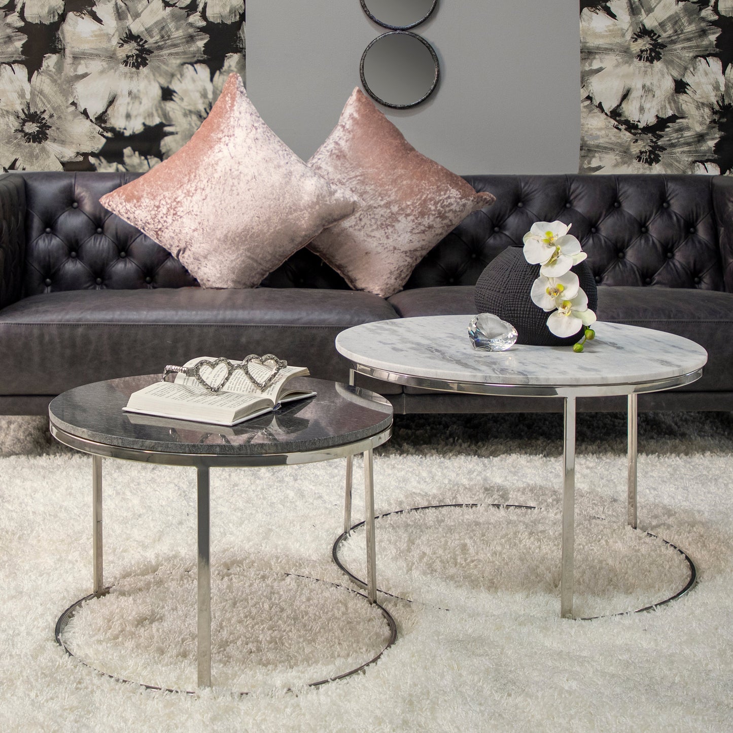 Glass 8"h Textured Vase, Black