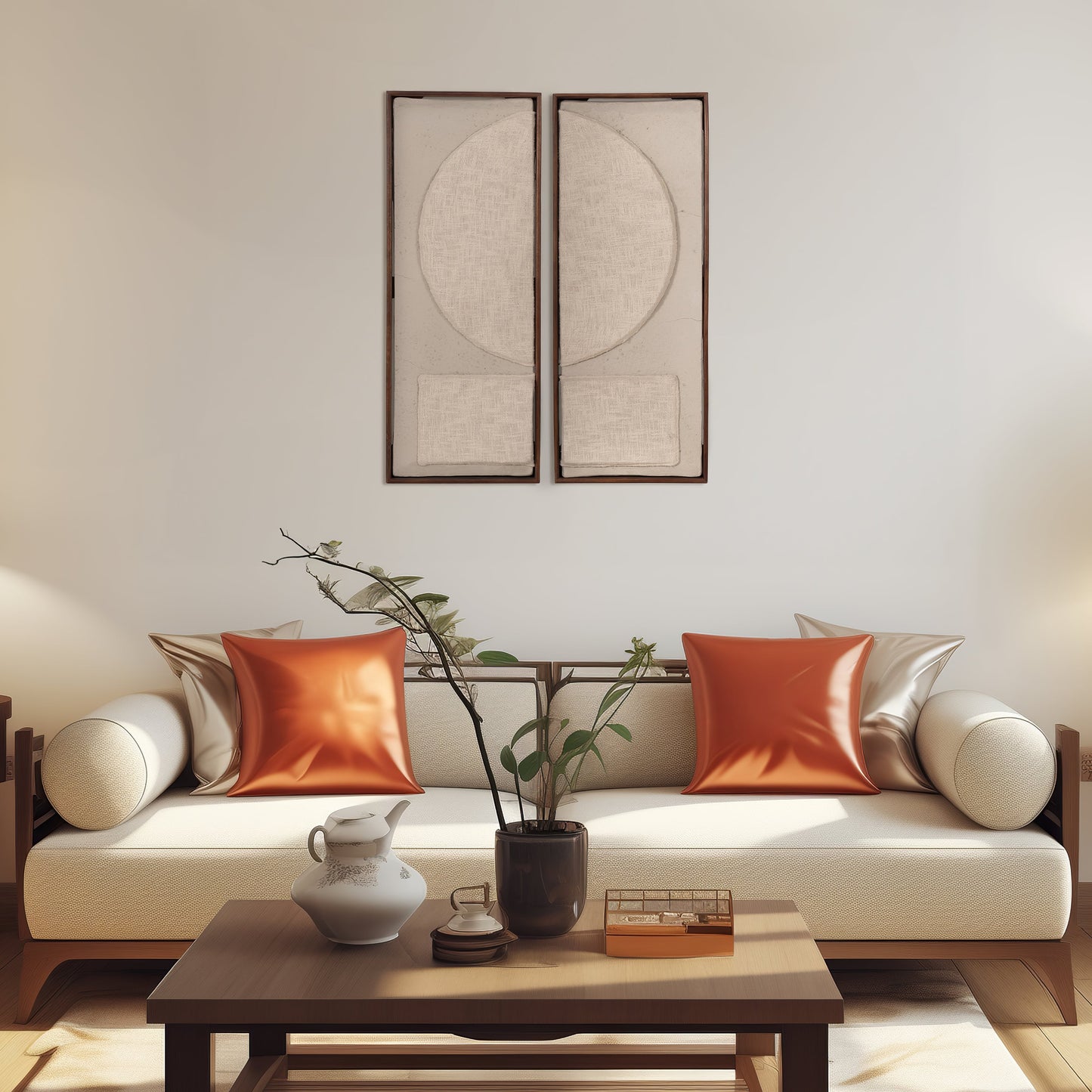 S/2 Ecomix Fabric Wall Decor, Cream