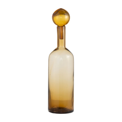 Glass, 20" Bottle W/ Stopper Amber
