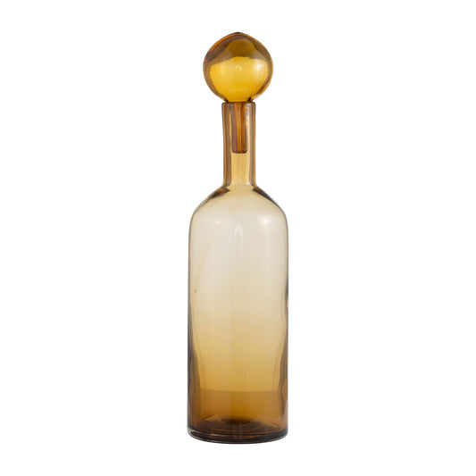 Glass, 20" Bottle W/ Stopper Amber