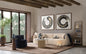 4-seat Curved Sofa, Ivory/beige 2boxes