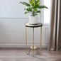 Metal, 22" Side Table Glass Top, Gold