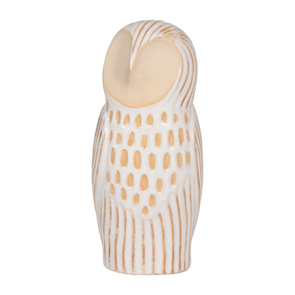 Cer, 8" Perched Owl, Ivory