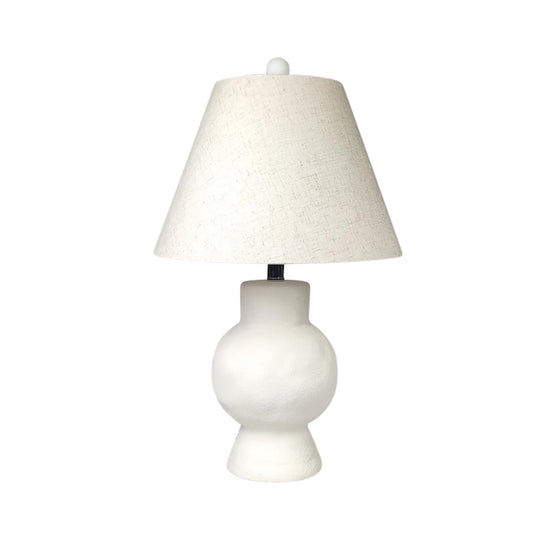 23" Textured Totem Lamp Tapered Shade, White