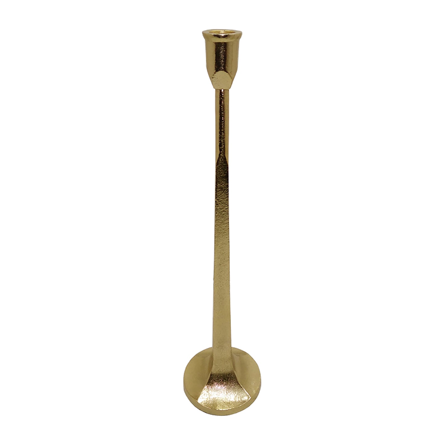 Metal, 16" Squared Off Taper Candleholder, Gold