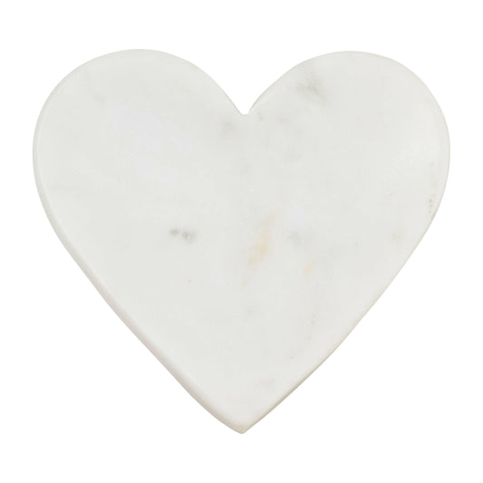 Marble, 5x5 Heart Trinket Tray, White