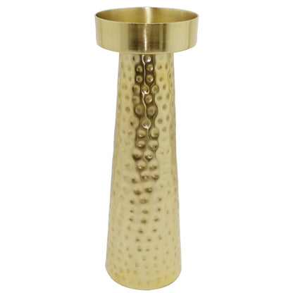 Metal, 12"h Hammered Candle Holder,  Gold