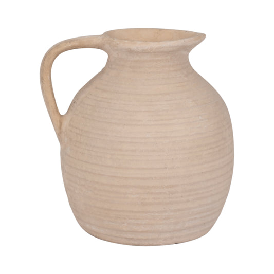Paper Mache, 10" Pitcher, Ivory