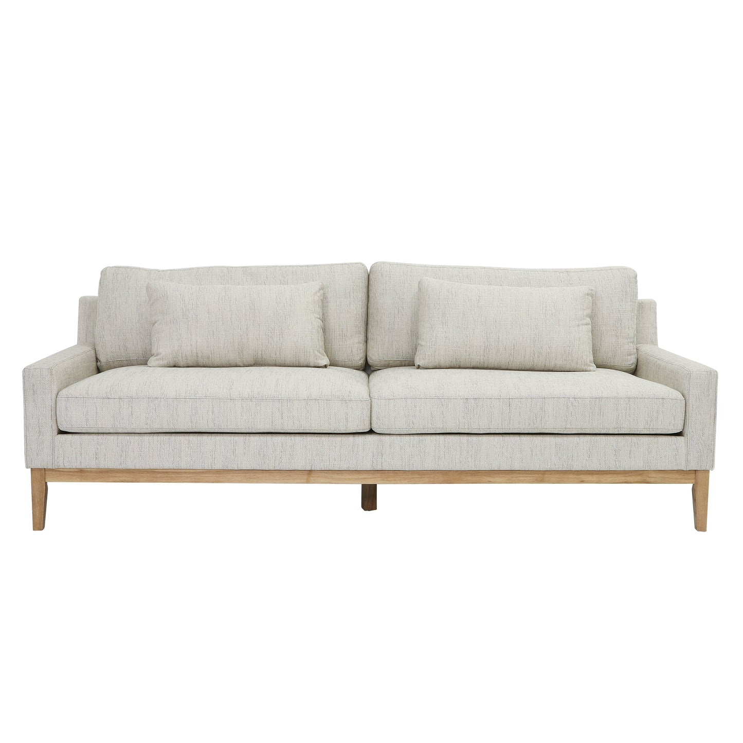 Wood, 3-seater  Bolstered Sofa, Beige Kd