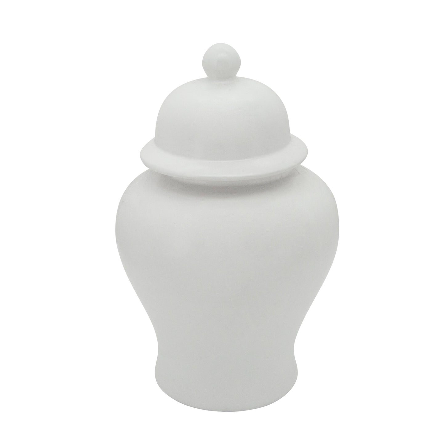 18"h Temple Jar, Matte White