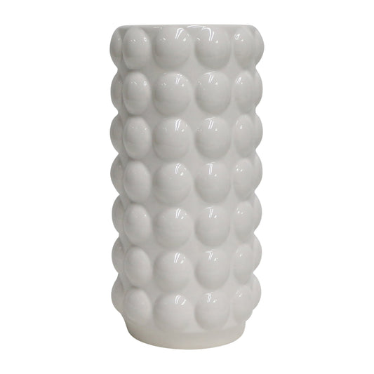 Cer, 12" Bubble Vase, White