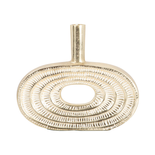 Metal, 10" Tribal Cut Out Vase, Gold