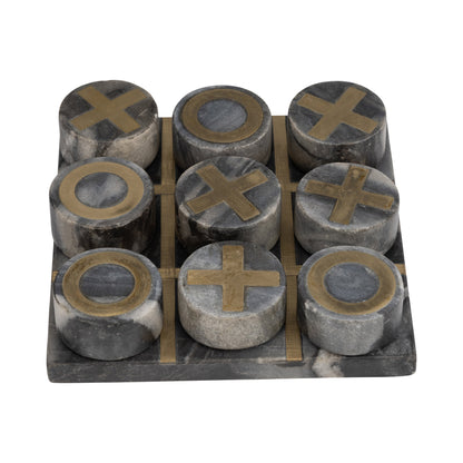 Marble 7x7 Tic-tac-toe, Black/gold