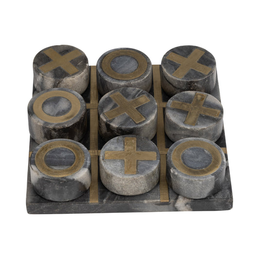 Marble 7x7 Tic-tac-toe, Black/gold