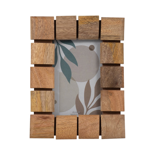 Wood, 4x6 Blocks Photo Frame, Natural