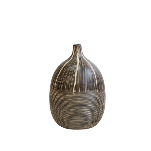 7"h Tribal Vase, Brown