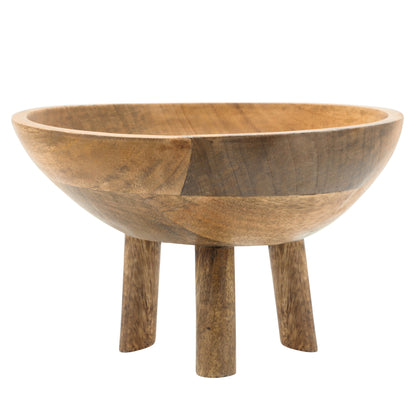 Wood, 10" Bowl W/ 3 Legs, Natural