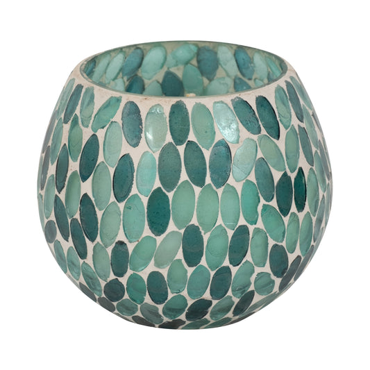 Glass, 4" 11 Oz Mosaic Scented Candle, Blue Multi