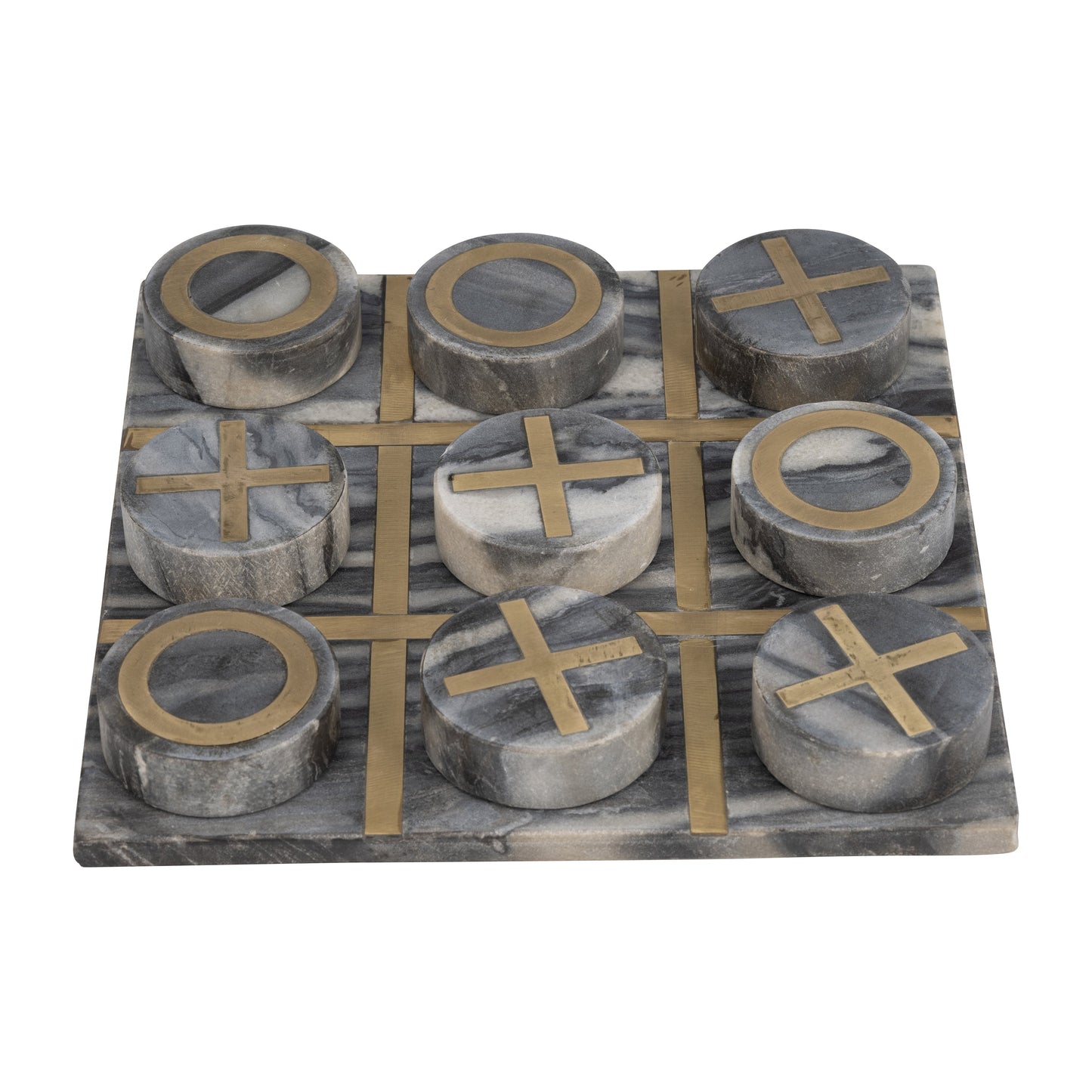 Marble 12x12 Tic-tac-toe, Black/gold