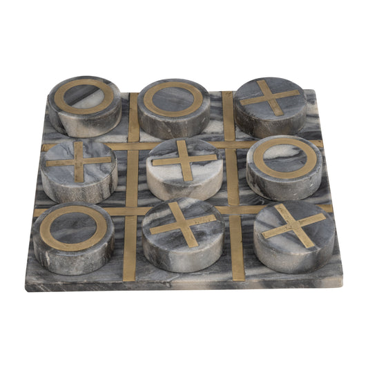 Marble 12x12 Tic-tac-toe, Black/gold