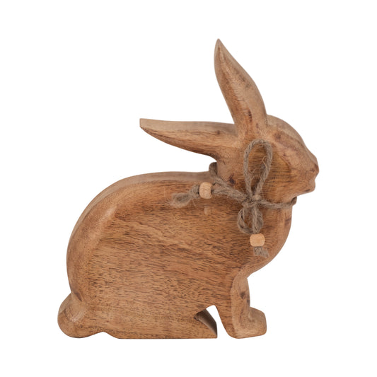 Mango Wood, 8" Bunny, Brown