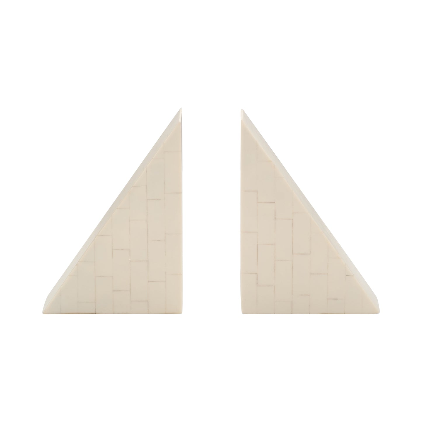 Resin, S/2 7" Right Angle Bookend, Ivory