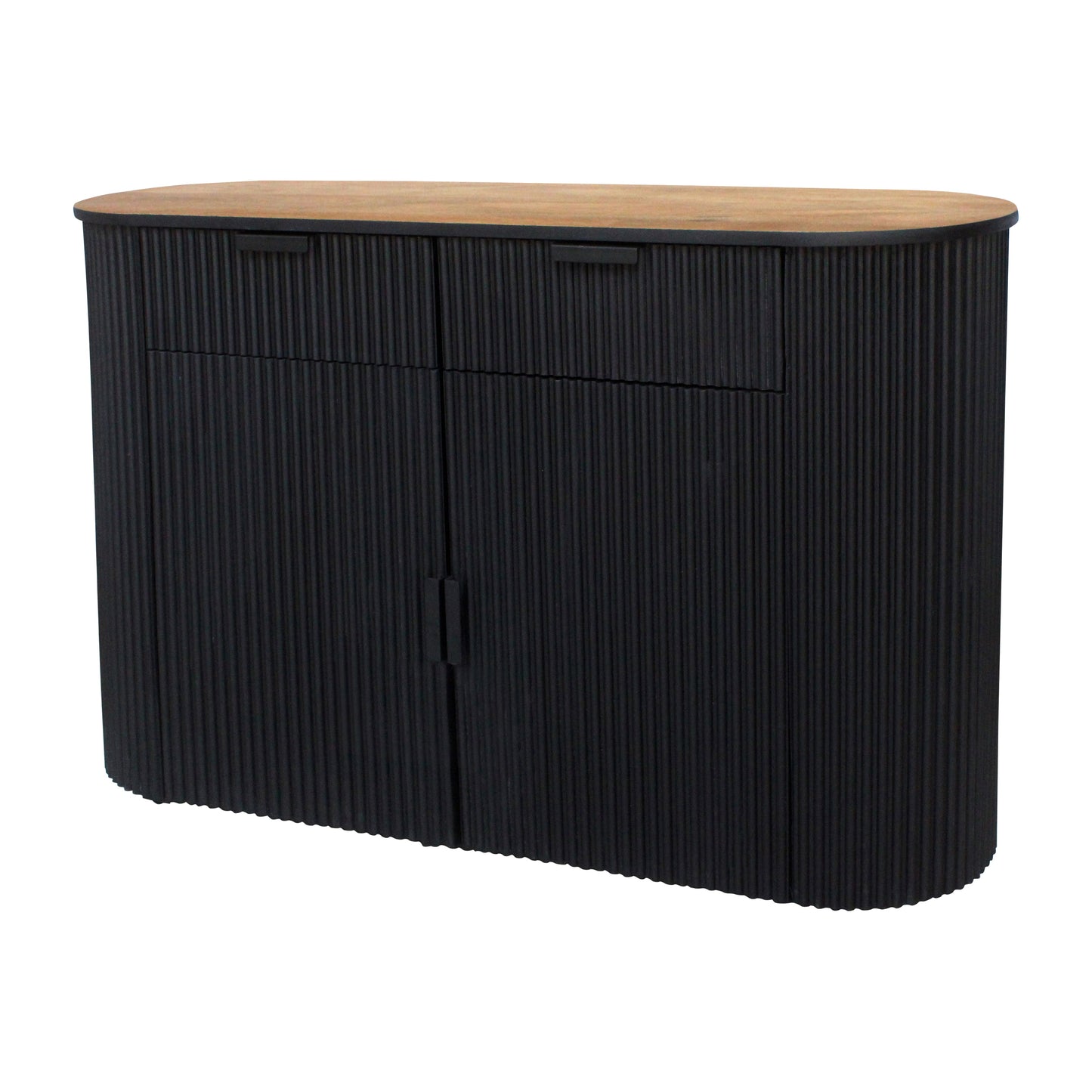 Wood, 47" Ridged Console, Black