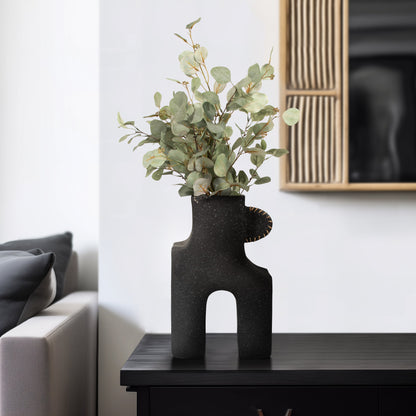 Ecomix, 19"h Abstract Vase, Black