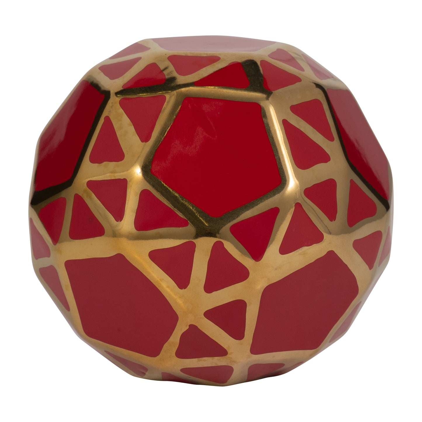 Ceramic Orb 6" Red/gold