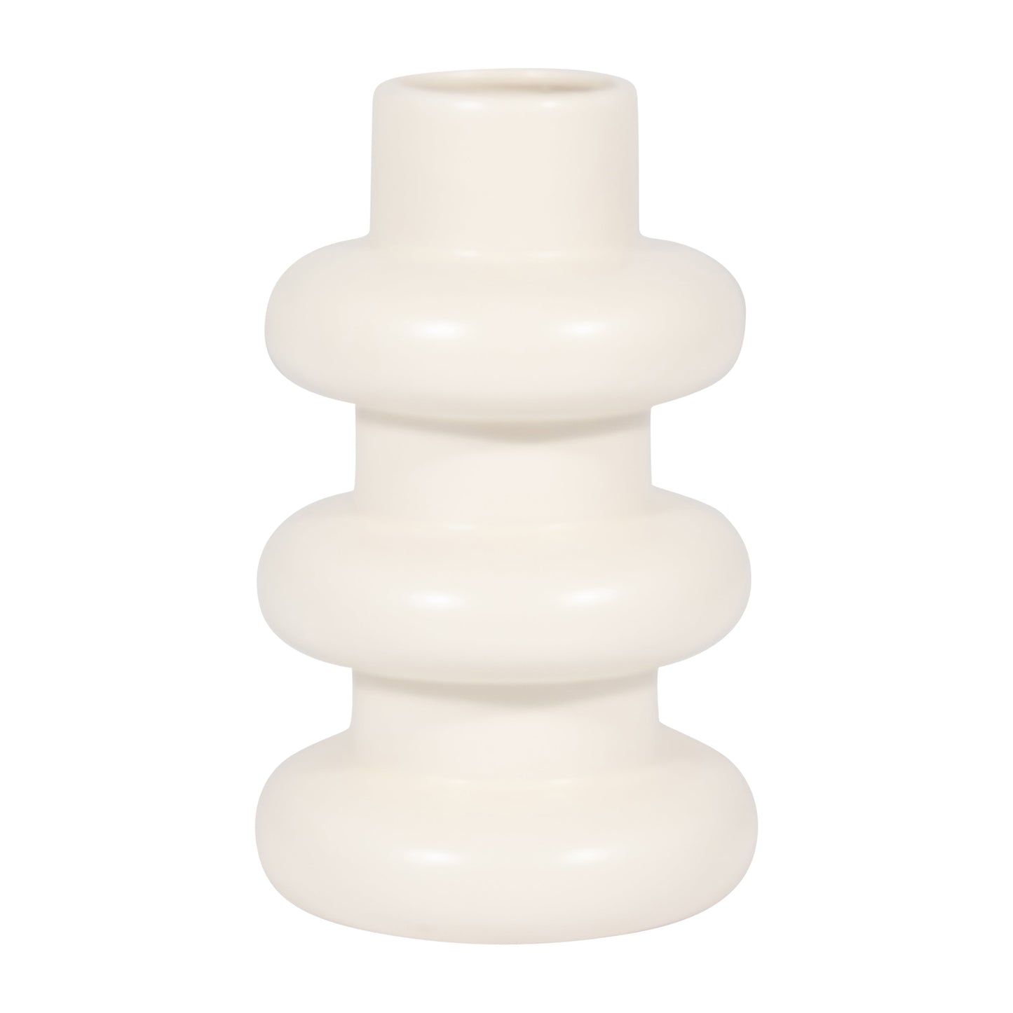 Cer, 8" Three Ribbed Vase, Cotton