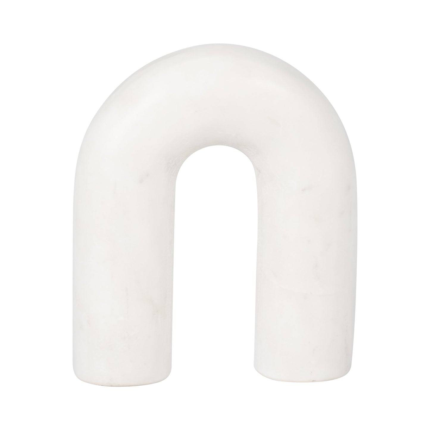 Marble, 6" Rounded Horseshoe Table Top Deco, White