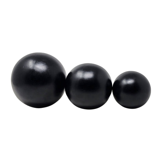 Wood, S/3 4/5/6" Orbs, Black