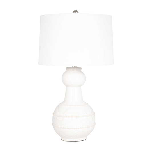 Ceramic 28" Bottle Table Lamp, White