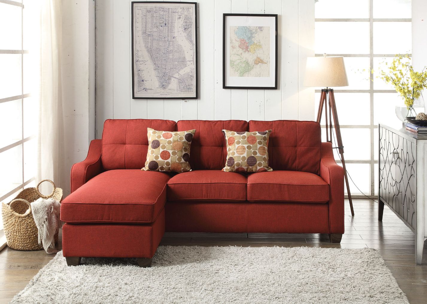 Cleavon Ii Reversible Sectional Sofa & Ottoman W/2 Pillows