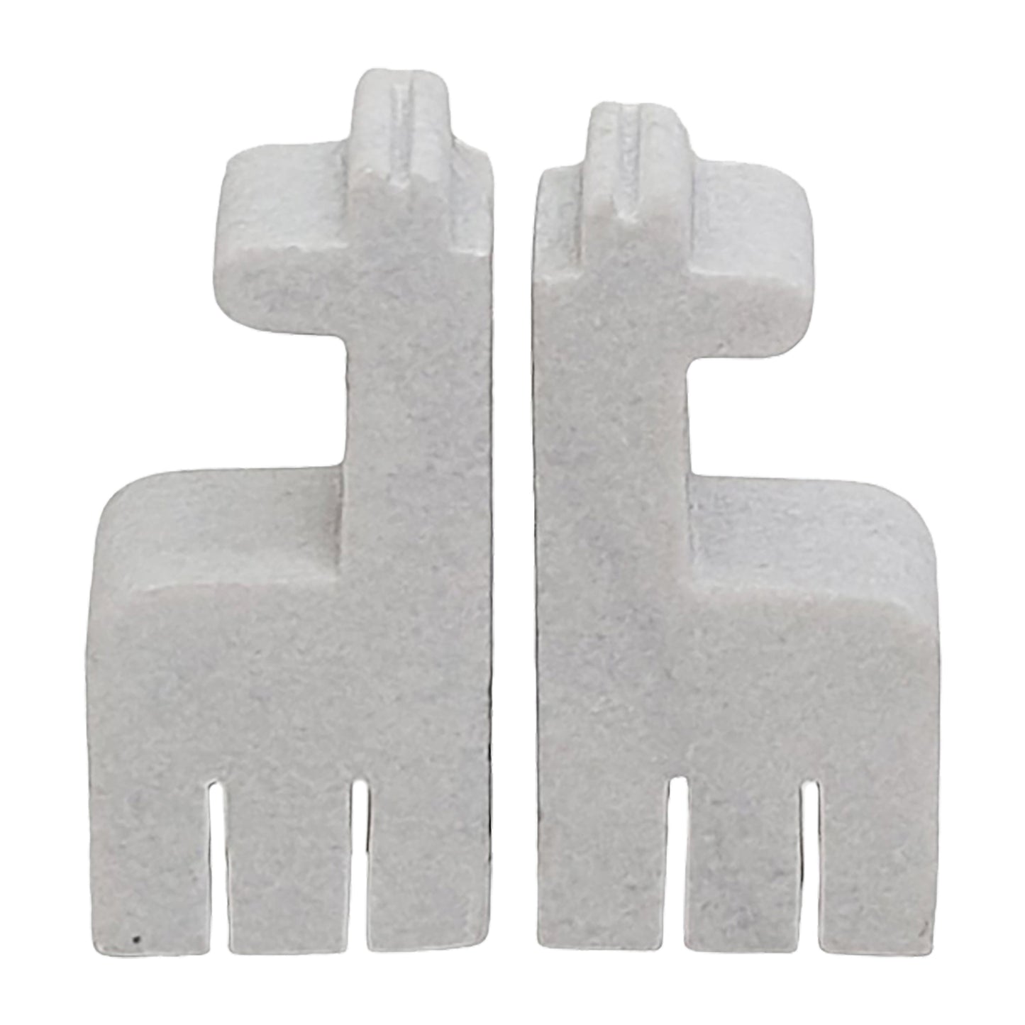 Marble, S/2 7" Giraffe Bookends, White