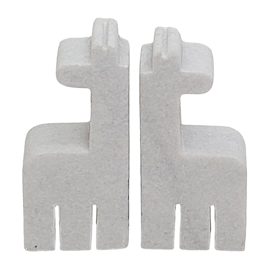 Marble, S/2 7" Giraffe Bookends, White