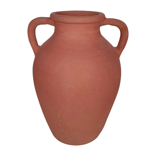 Terracotta, 13" Vase With Handles, Natural