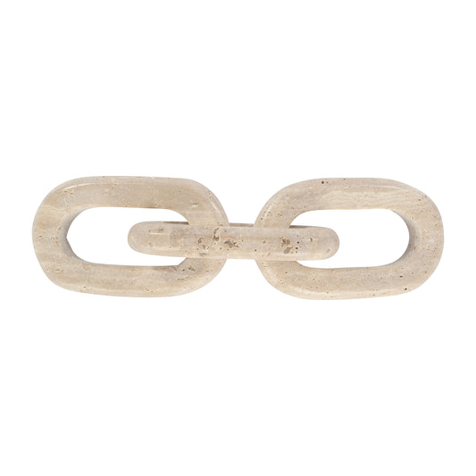 Travertine, 14" 3 Link Chain Decor, Tan