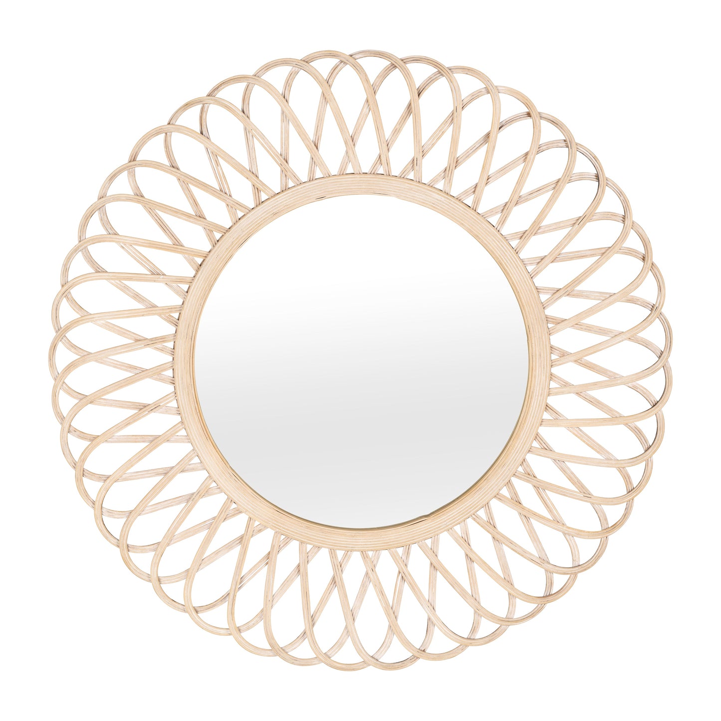 Wicker 35" Daisy Mirror, Natural