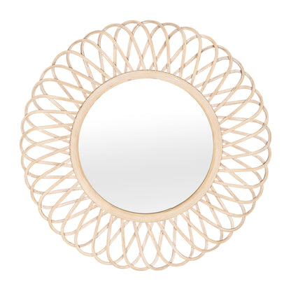 Wicker 35" Daisy Mirror, Natural