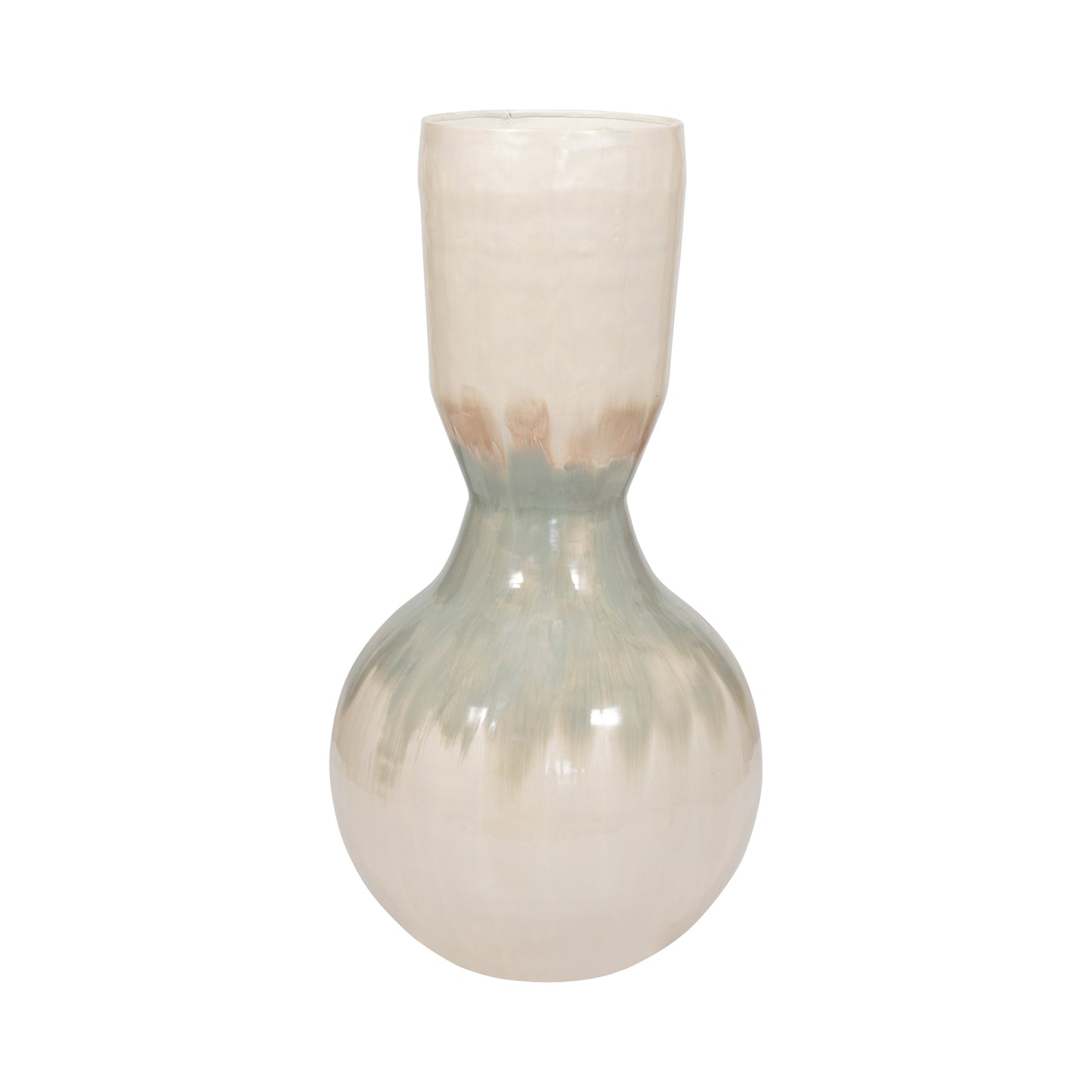 Metal, 23" Bulbous Vase, Pearl